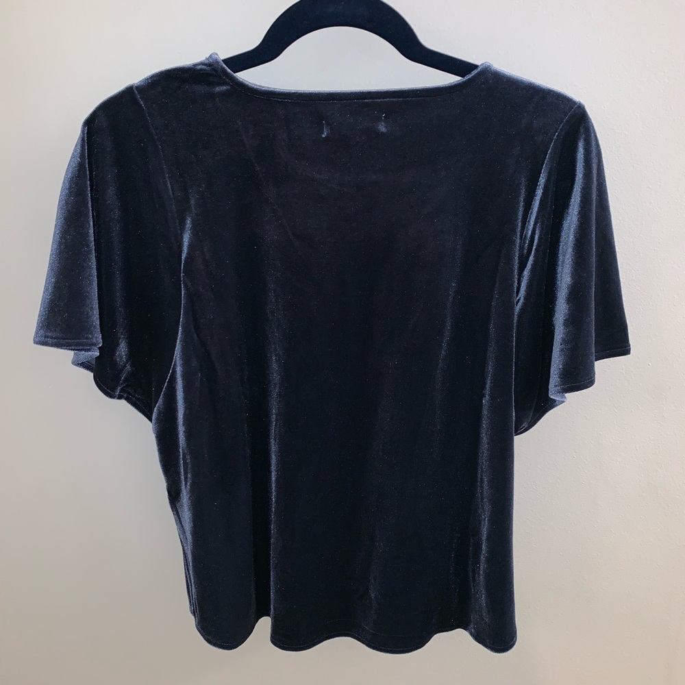 Madewell Velvet Butterfly Top (S) Blue Navy NWT - Picture 5 of 8